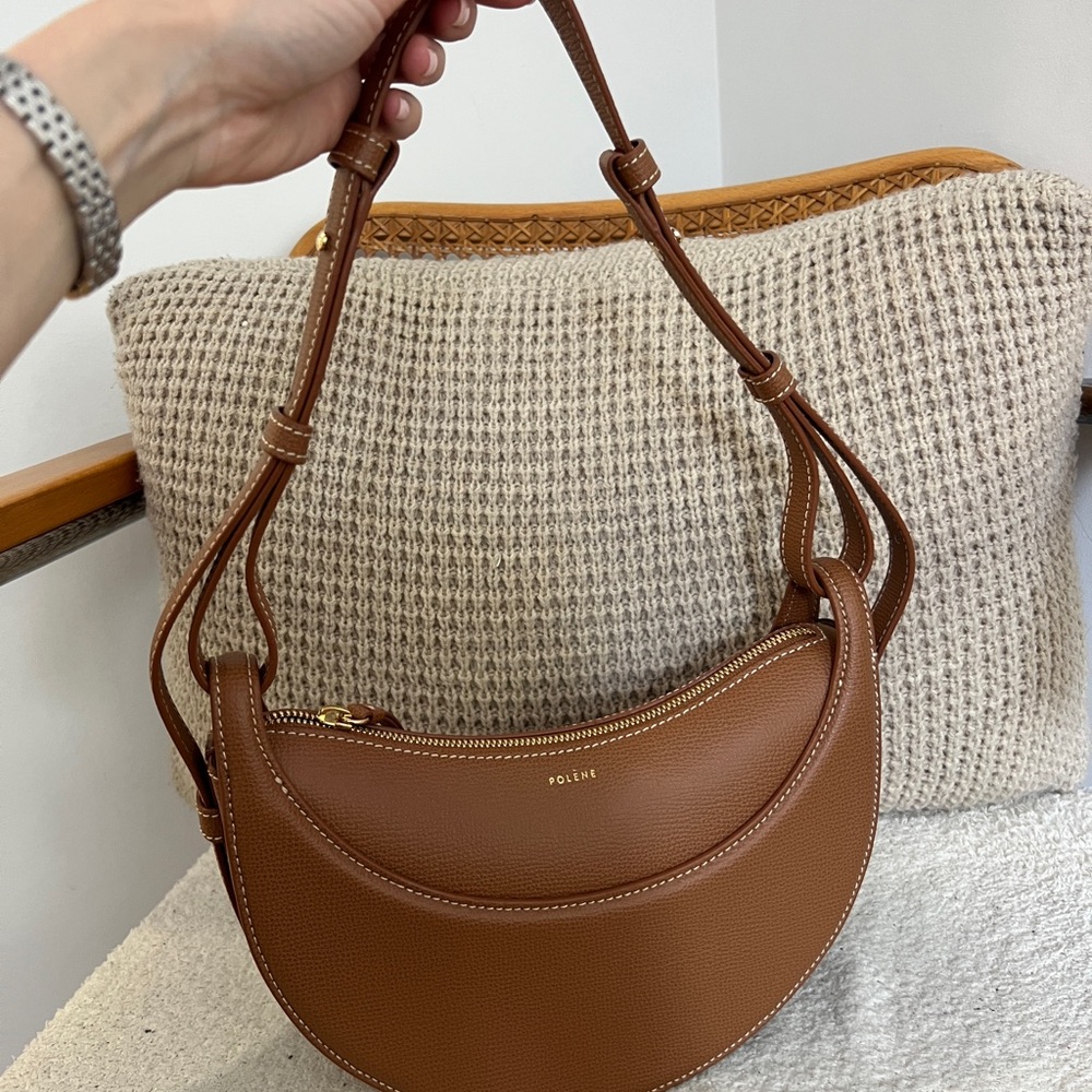 Polene Brown Crossbody Bag Sleek Modern Design